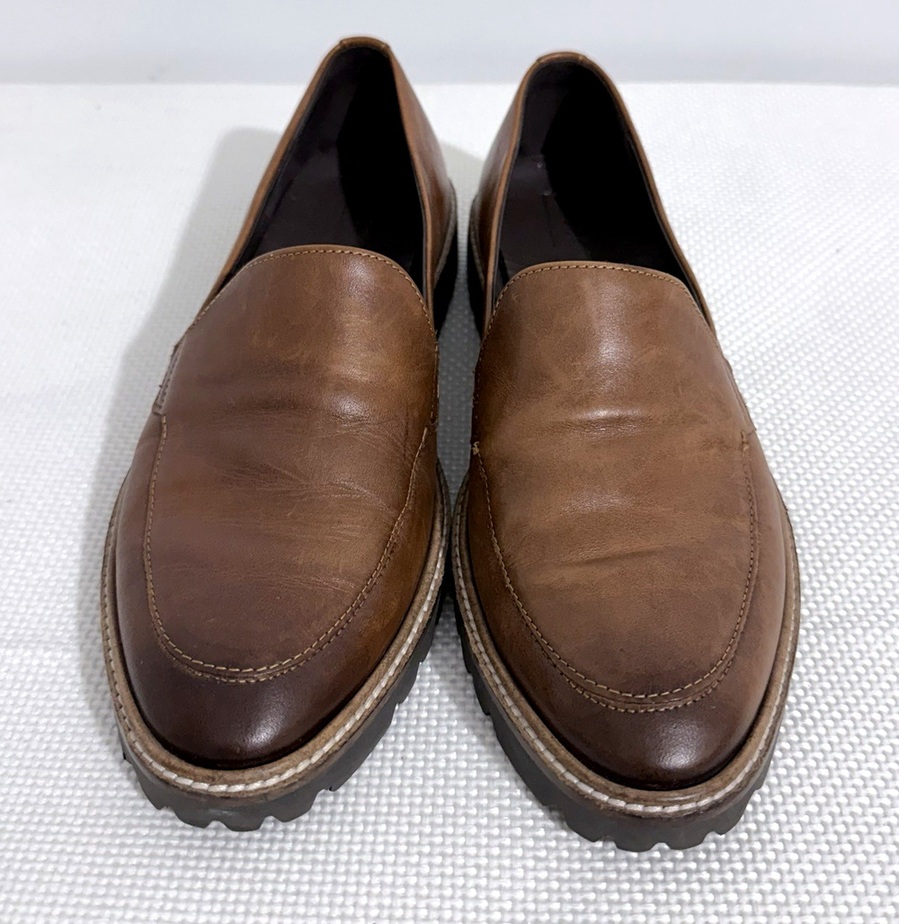 Ecco Incise Tailored Loafer In Honey Leather Womens US 6 6.5 Leather Brown Shoes